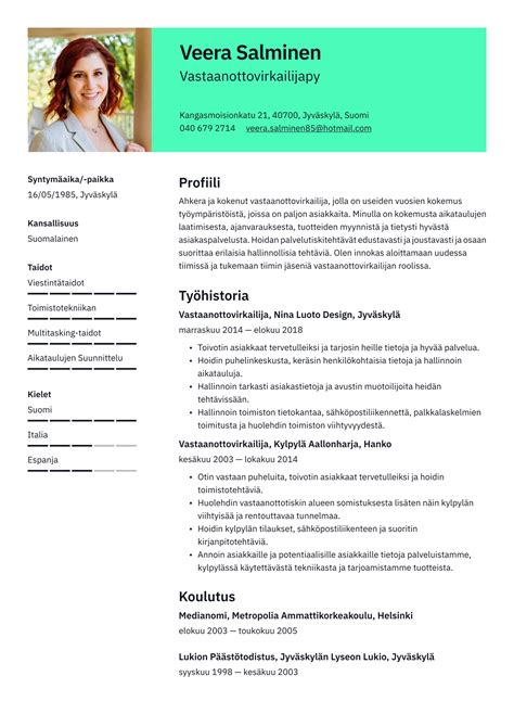 cv pohja ilmainen|Moderni CV